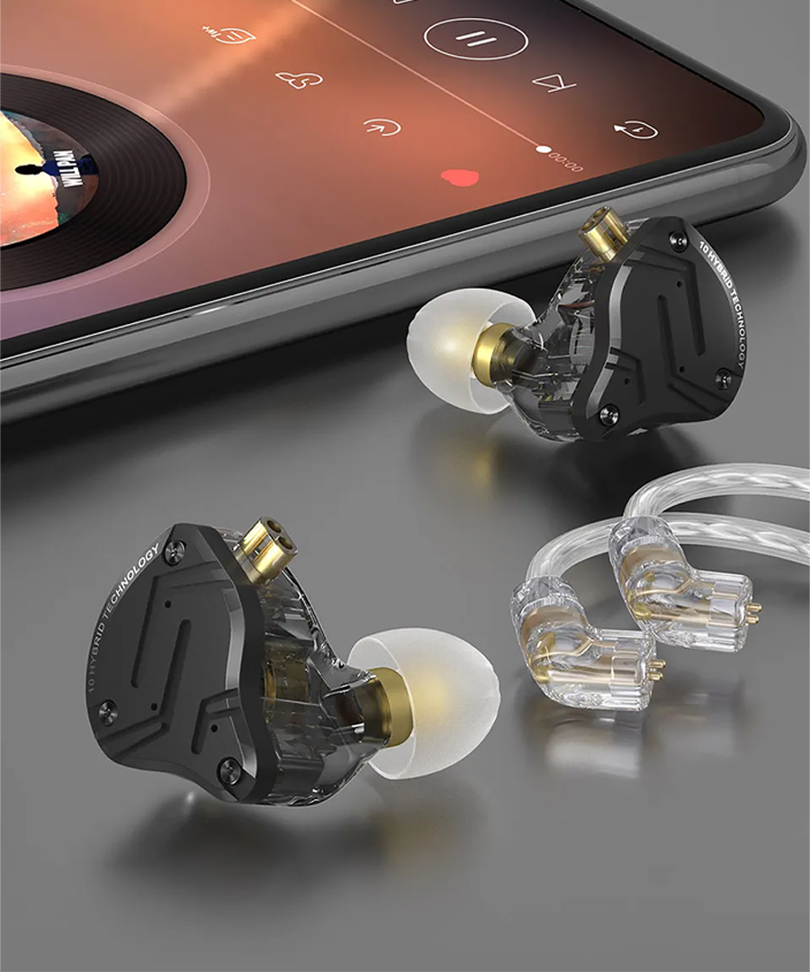 Audífonos KZ ZS10 Pro Monitores In Ear Plata + Estuche KZ